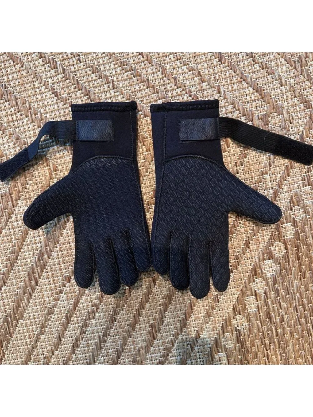Neopskin Neoprene Unisex Wetsuit Gloves S Black Adjustable For Diving